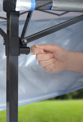 Quik Shade Go Hybrid water-resistant canopy cover keeps shade dry during light rain.