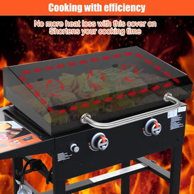 QuliMetal hinged hood design enabling easy 90° opening during grilling
