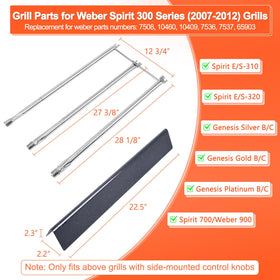 QuliMetal outer burner tubes measuring 28-1/8 inches for a precise Weber fit