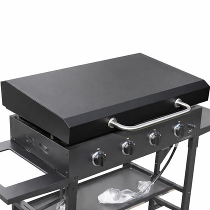 QuliMetal 36in Blackstone griddle cover front view protects the grill while cooking.