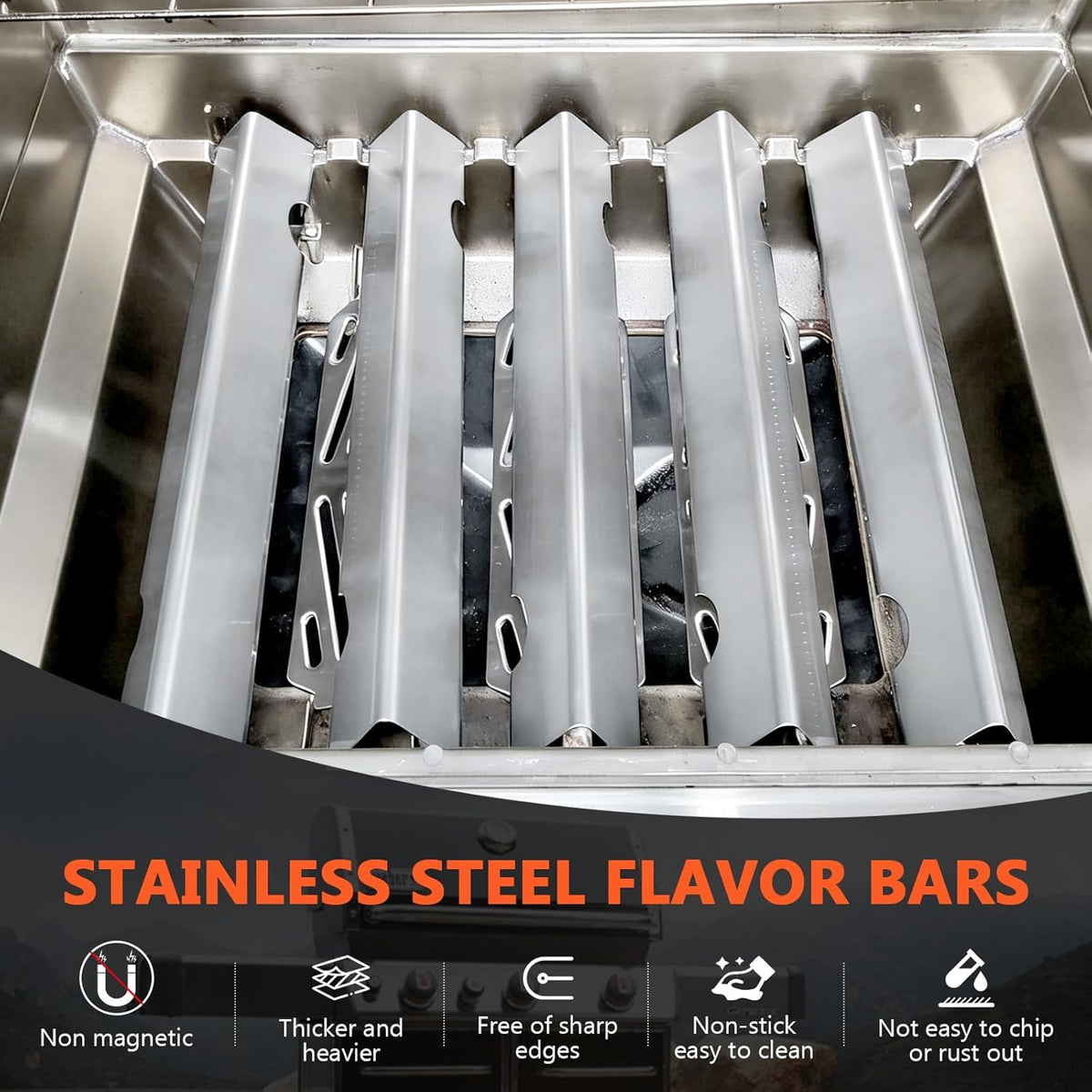 QuliMetal Genesis II parts packaging detailing five flavorizer bars and three deflectors