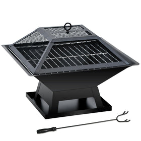Quilushey portable fire pit with ash pan keeps outdoor area tidy for camps and patios