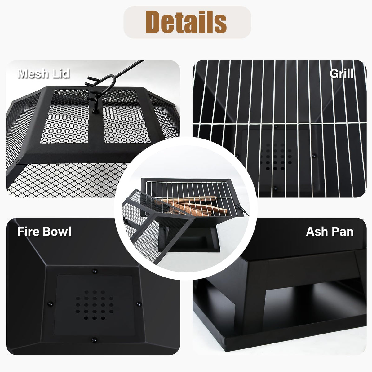 Quilushey lightweight fire pit easy to transport by a single person