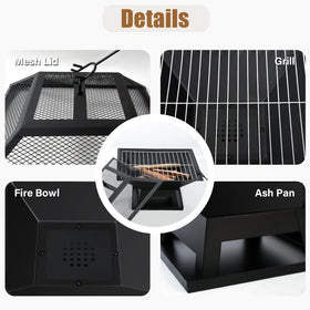 Quilushey lightweight fire pit easy to transport by a single person