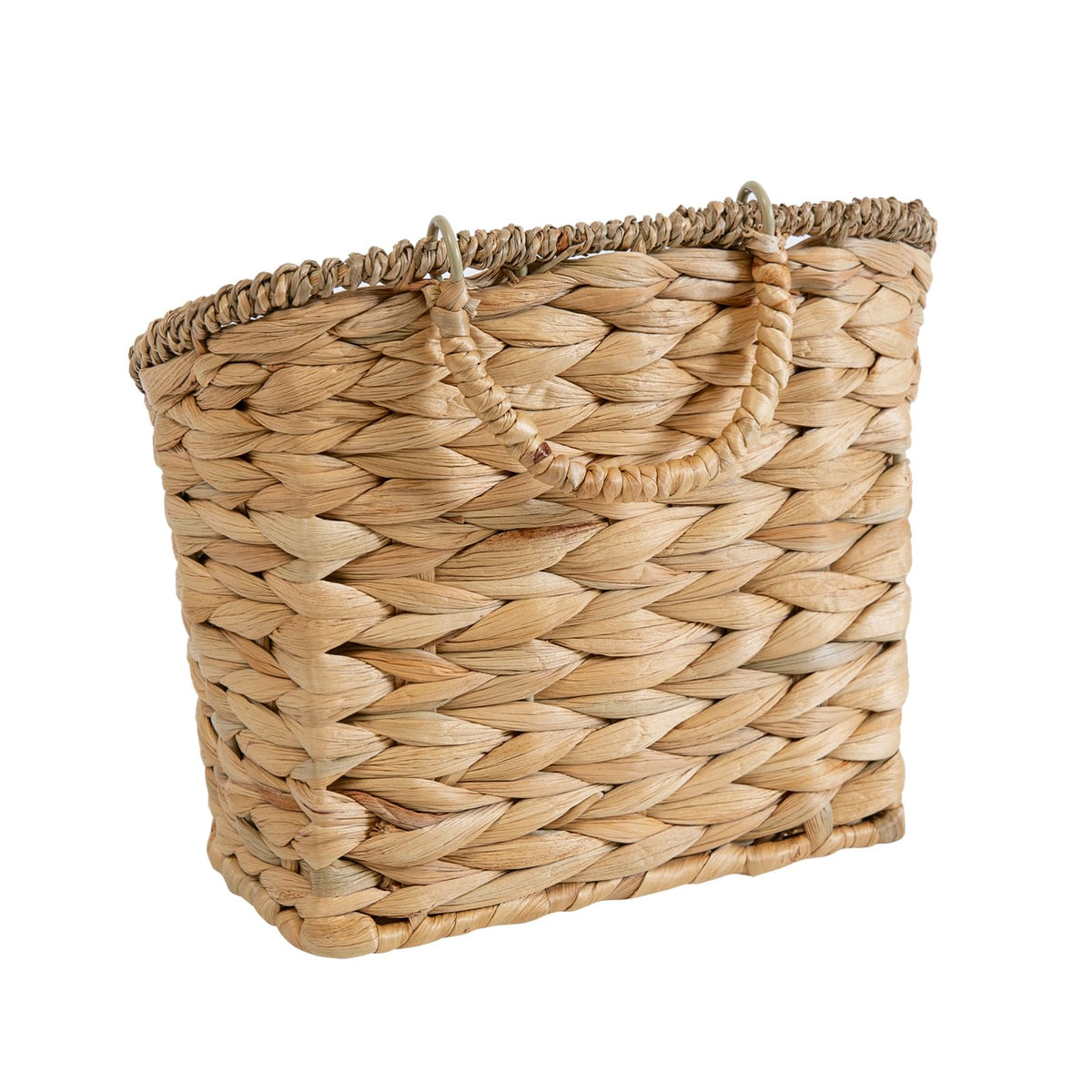 Quincry earthy-toned wall basket enhancing rustic decor and storage.