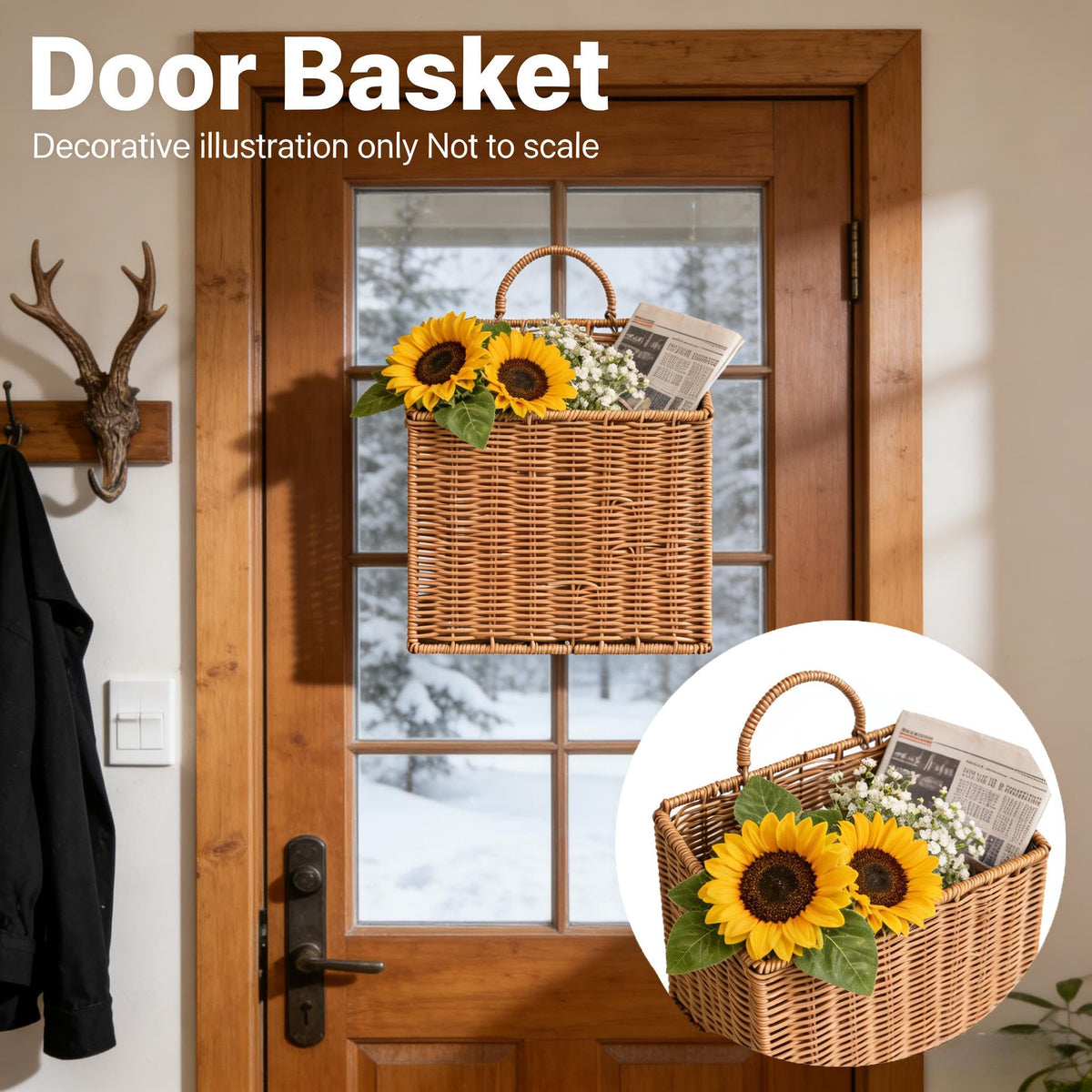 Quincry handmade rattan wall baskets for home decor and organization.