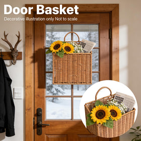 Quincry handmade rattan wall baskets for home decor and organization.