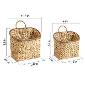 Quincry wall-hanging basket with built-in handle shown hanging for easy mounting.