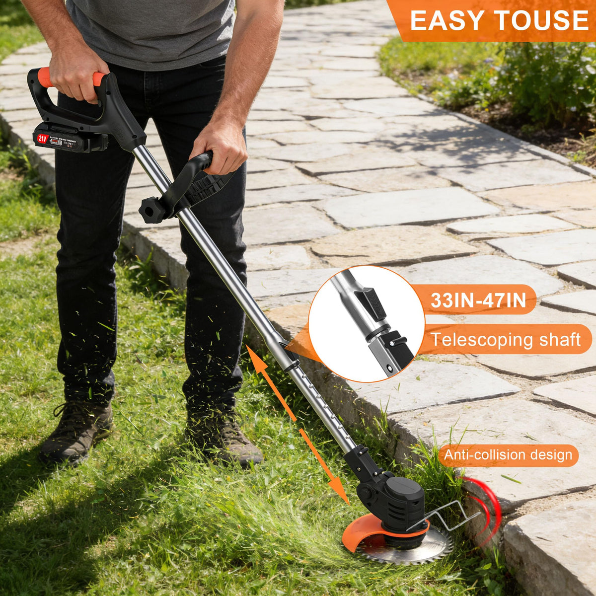 Quinitiles 21V weed wacker telescopic pole adjusts to height