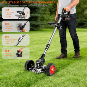 Quinitiles 21V weed wacker removable wheels reduce fatigue