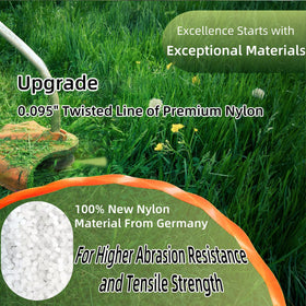Quintillus 095 triangle-twisted design for efficient cutting through thick grass