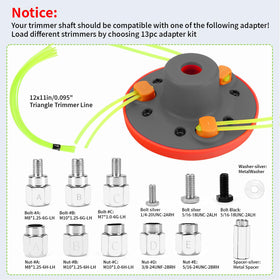 Quintillus H09 adapters demonstrate versatile shaft threading for many trimmers.