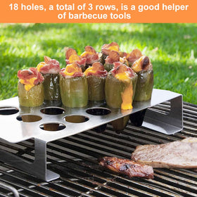 Quivorant 18-hole pepper grill rack fits multiple peppers at once.
