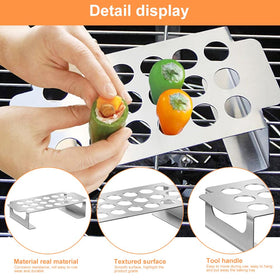 Quivorant stainless steel pepper rack provides durable heat resistance.