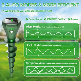 QULEM Mole Repellent ground installation demonstrating quick screw-in setup outdoors.