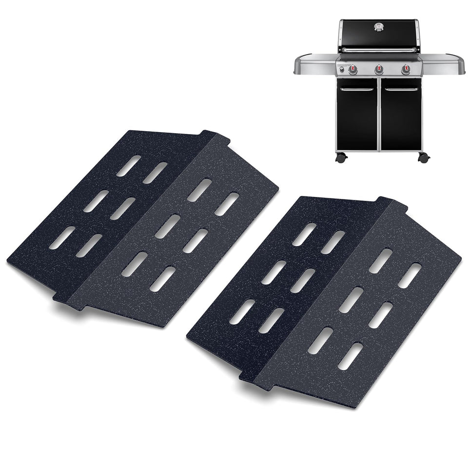 QuliMetal 65505 front-mounted heat deflectors for Weber Genesis 300 series, for even heat distribution.