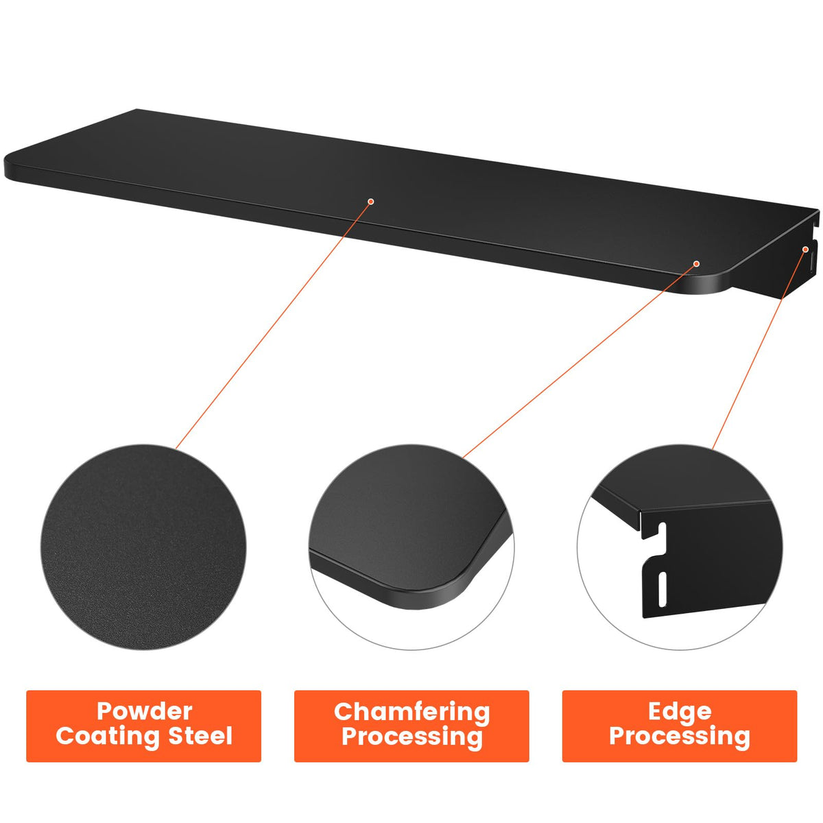 Durable steel construction of QuliMetal BAC363 folding shelf