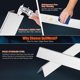 QuliMetal heavy-weight flavorizer bars weigh 8.89 lbs for sturdy grilling.