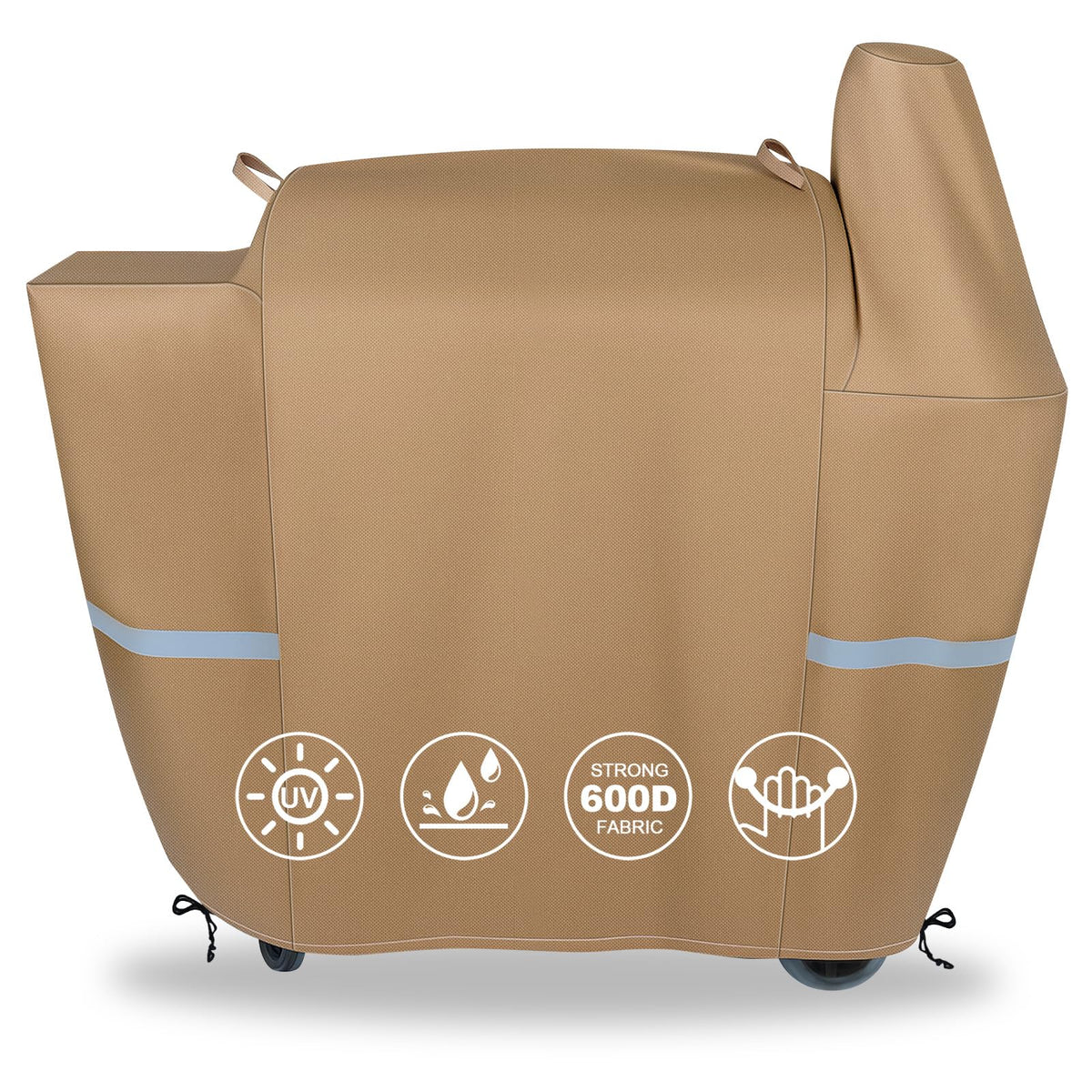QuliMetal grill cover on Pit Boss and Z Grill shows fit across 820/850 and 700-series models for weather protection.