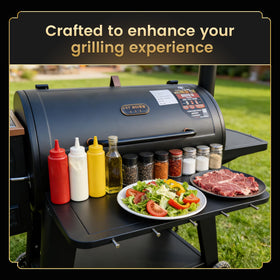 QuliMetal 29.53-inch front workspace offers ample room for plates and ingredients.