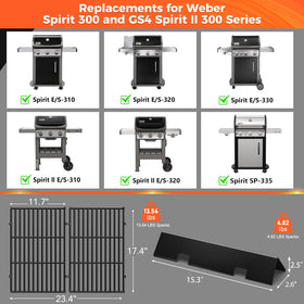 QuliMetal 7638 grates fit Spirit II models for consistent searing results.