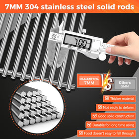 QuliMetal SUS304 grate with durable 7mm rods resists rust and warping