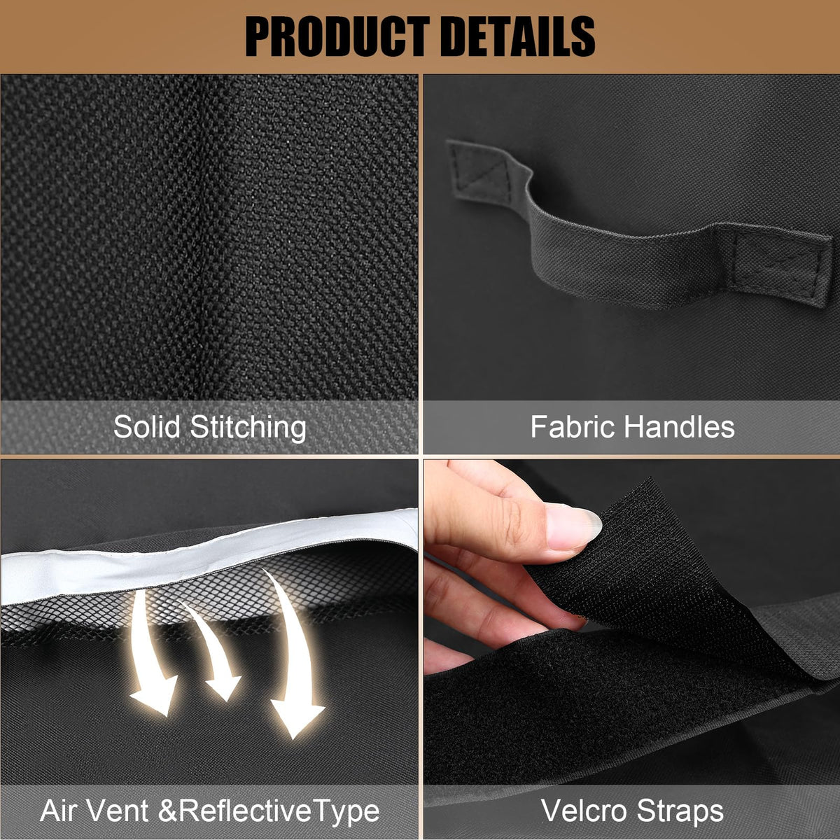 QuliMetal adjustable Velcro straps securing a snug fit on windy days
