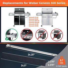 QuliMetal crossover burner provides steady flame for consistent searing across grates