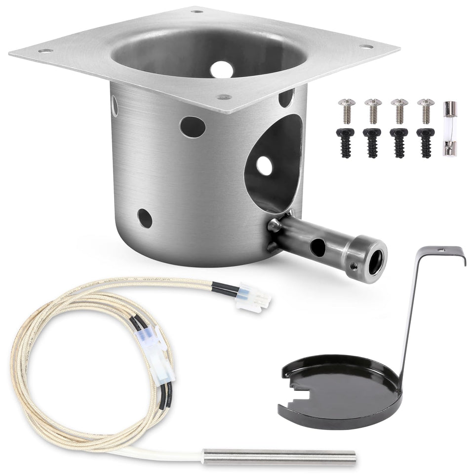 QuliMetal fire burn pot and D2 ignitor kit for Traeger grills, ready to install in minutes