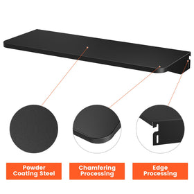 QuliMetal folding front shelf provides prep space and beverage area.