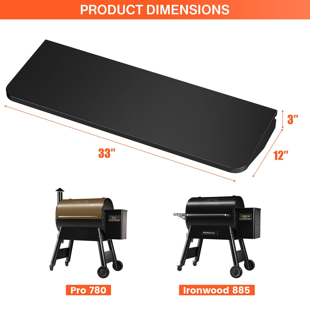 QuliMetal folding front shelf folds down for easy storage.