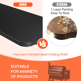 QuliMetal front shelf holds up to 30 pounds of gear.