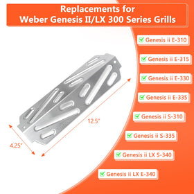 QuliMetal heat deflector for Genesis II E-315 ensures even grilling with durable SUS304 steel