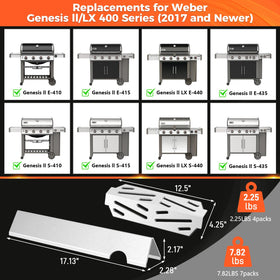 QuliMetal heat deflectors four-pack protects burners and promotes even grilling.