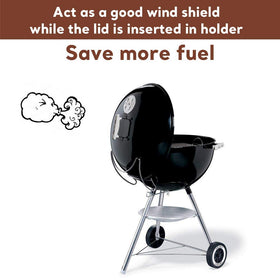QuliMetal lid holder provides wind protection for the lid and fire