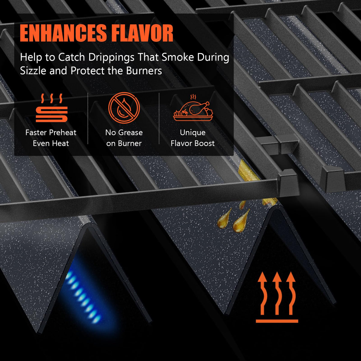 24.5-inch flavorizer bars installed in Genesis grill for durability