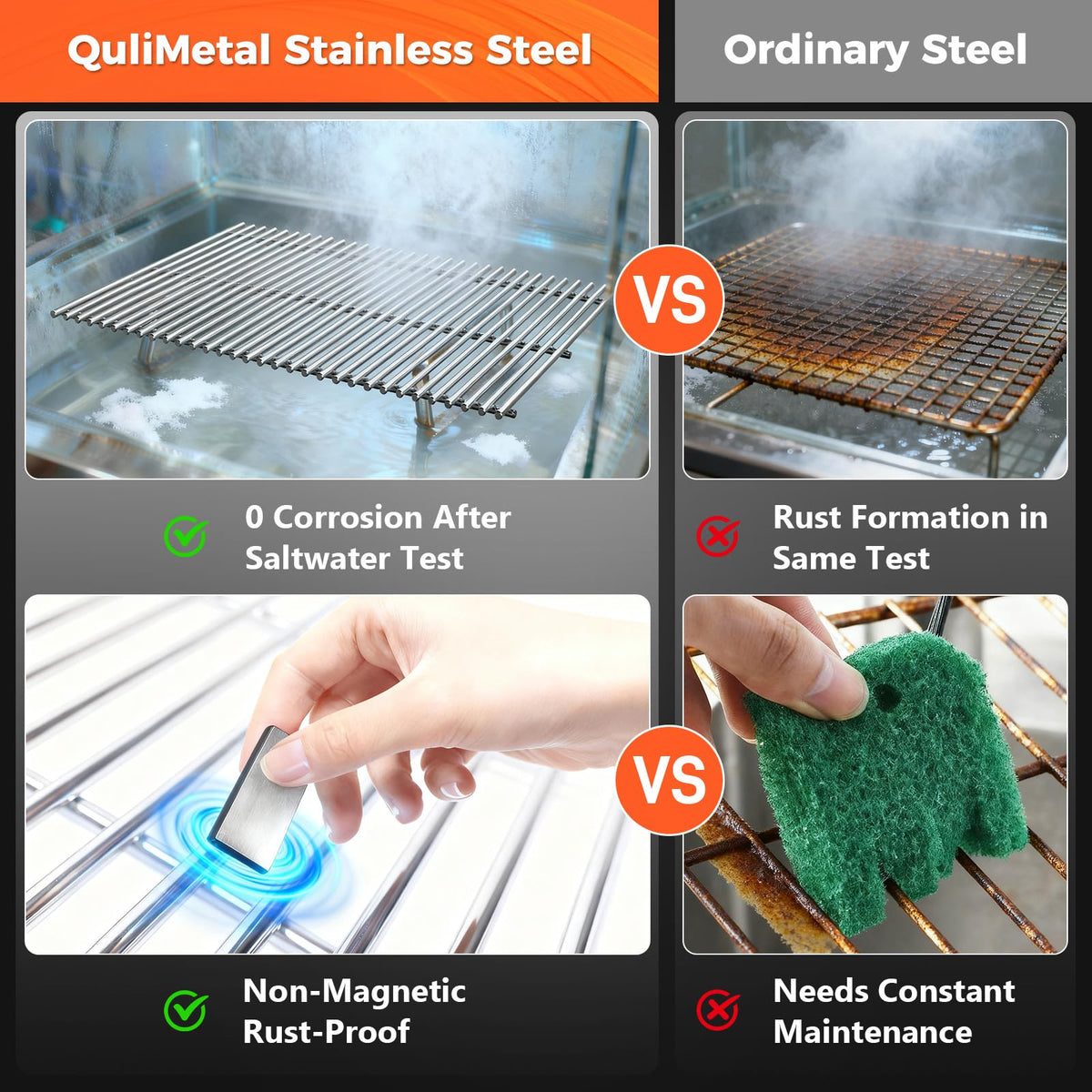 QuliMetal two-piece grate set for a complete upgrade.