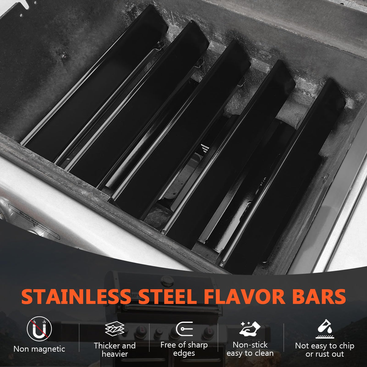 QuliMetal design enhances heat distribution across the Genesis 300 grilling surface.