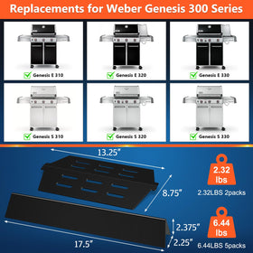 QuliMetal heat deflectors for Weber Genesis protect burners and promote even cooking.