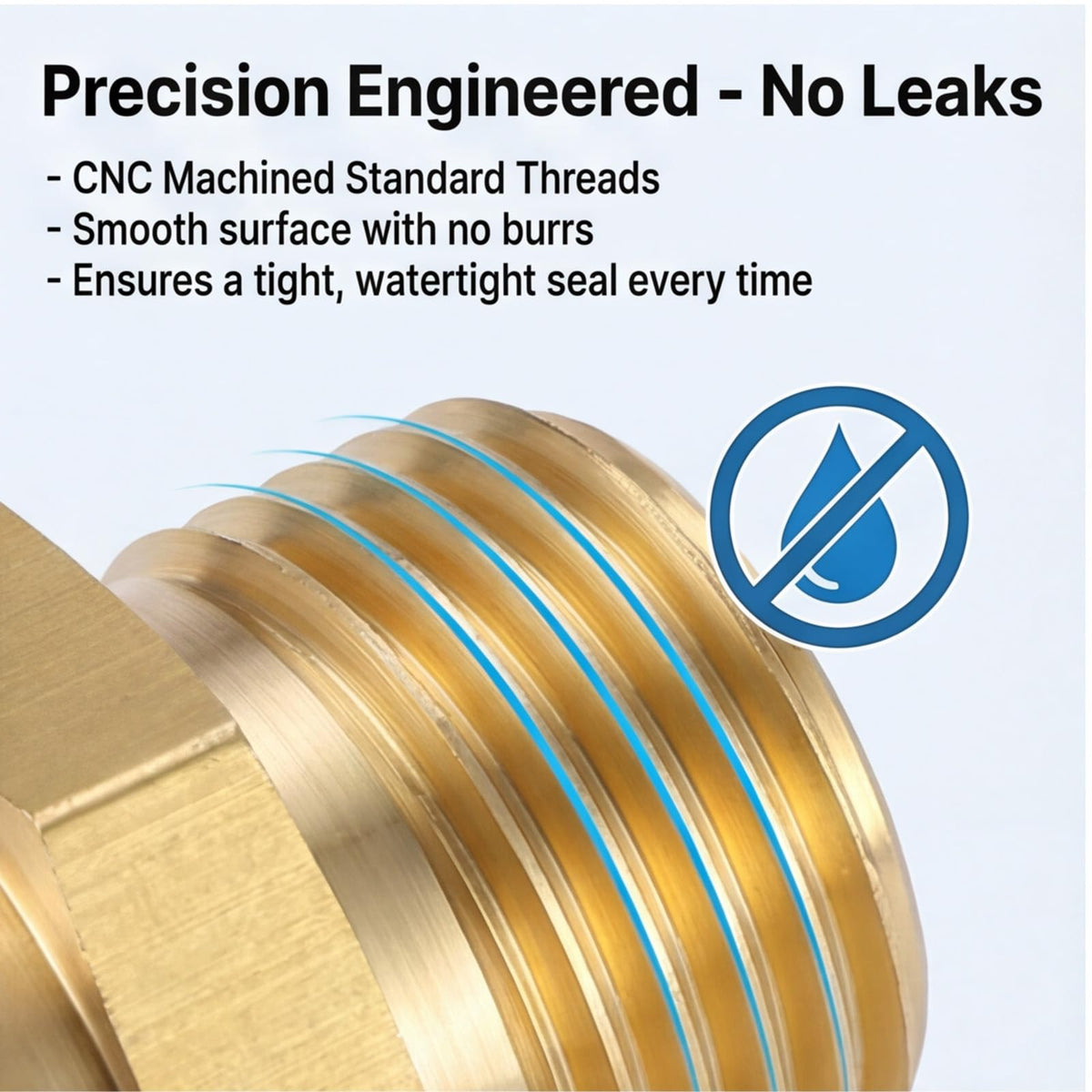 Attachment to sprinkler with Qulkws brass adapter demonstrates reliable water flow.