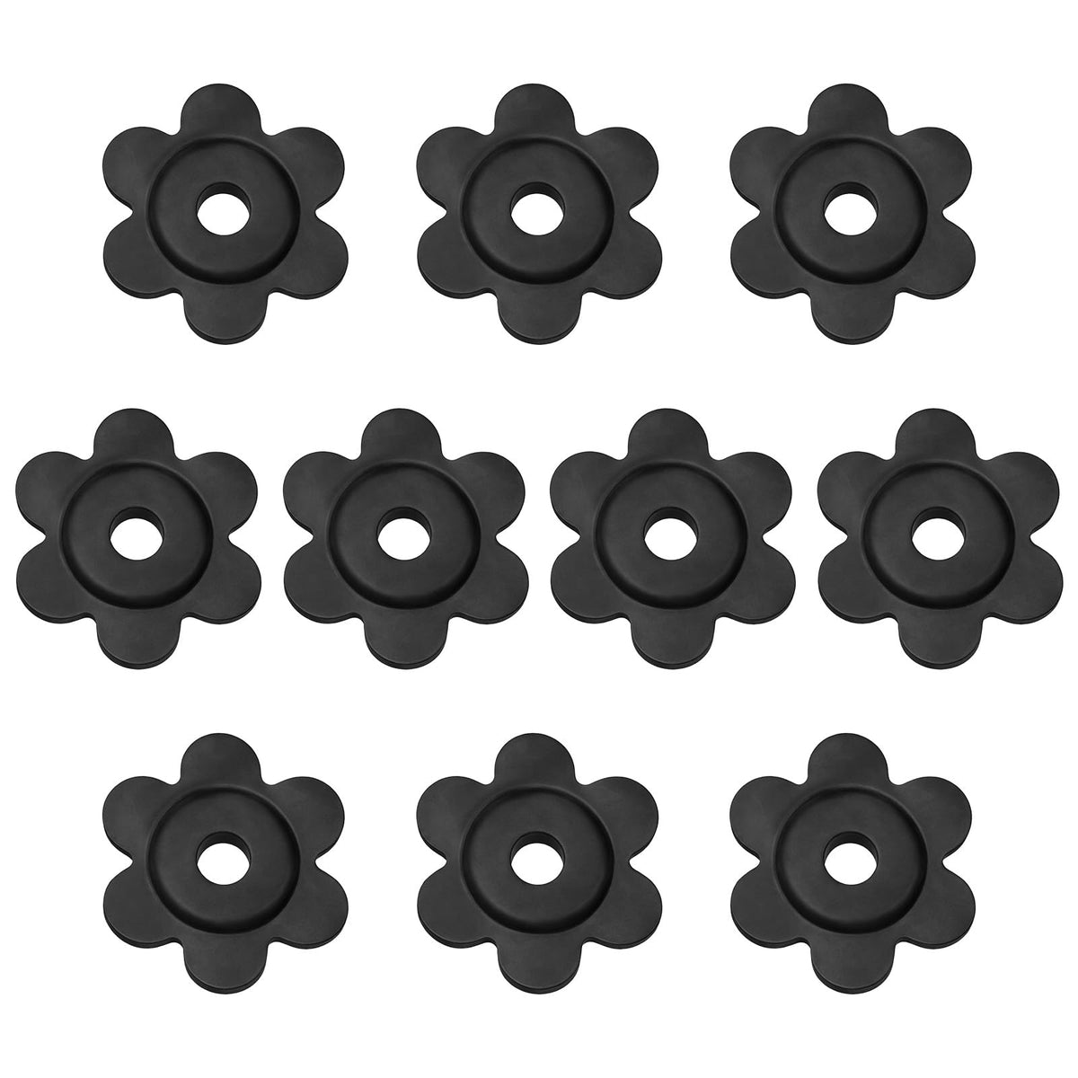 Qulkws flower-shaped flag stopper securely grips flags for a wind-resistant garden display