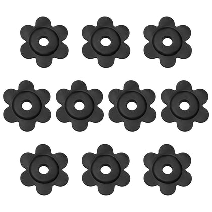 Qulkws flower-shaped flag stopper securely grips flags for a wind-resistant garden display
