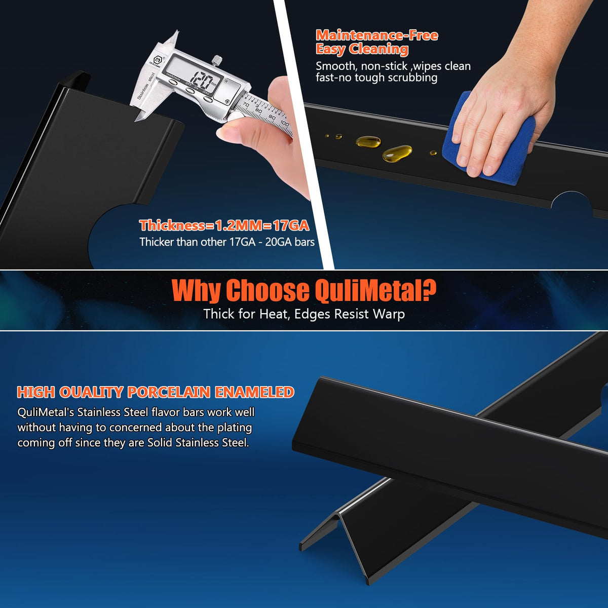 QuliMetal 20GA flavorizer bars deliver durability and reliable protection for burners.