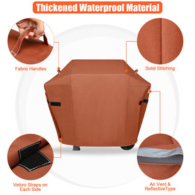 Air vent and reflective tape on the grill cover for moisture control and safety