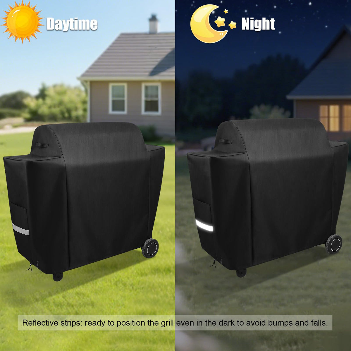 QuliMetal fade-resistant shell protects grill exterior from sun and rain