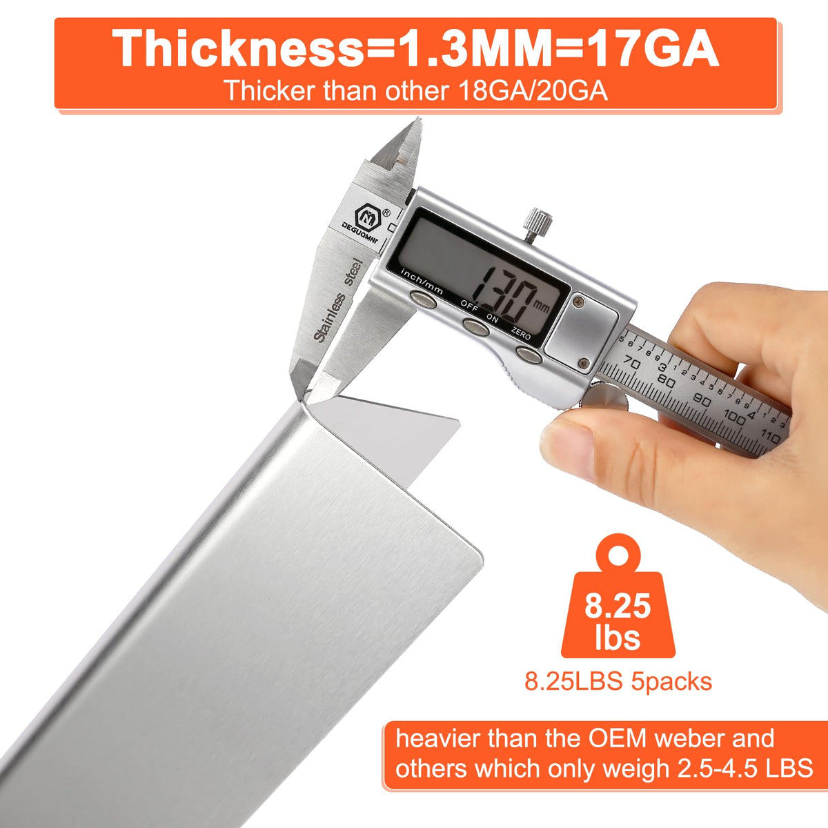 QuliMetal flavor bars surface emphasizing non-magnetic stainless steel easy cleaning