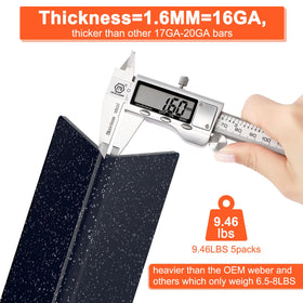 QuliMetal 16ga enamel-coated bars resist bending at high temps.