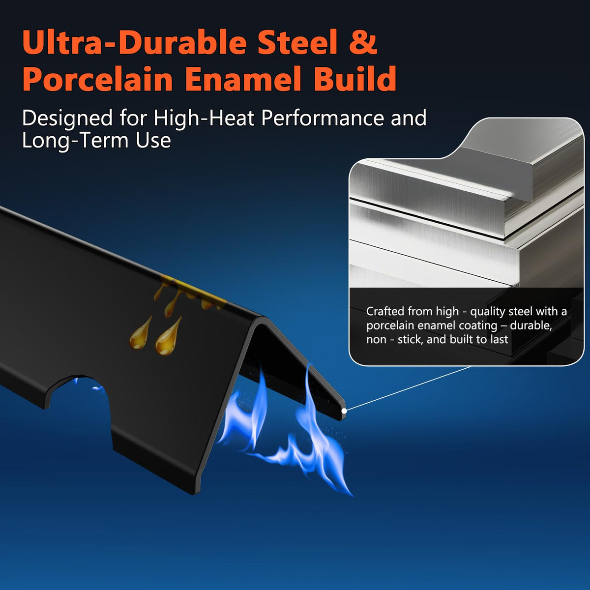 QuliMetal flavorizer bars promote even heat distribution for consistent grilling results.