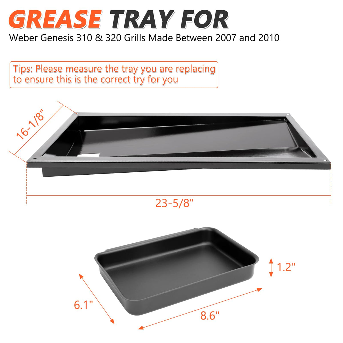 QuliMetal Genesis grease tray side view for precise fit and drainage.