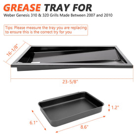 QuliMetal Genesis grease tray side view for precise fit and drainage.